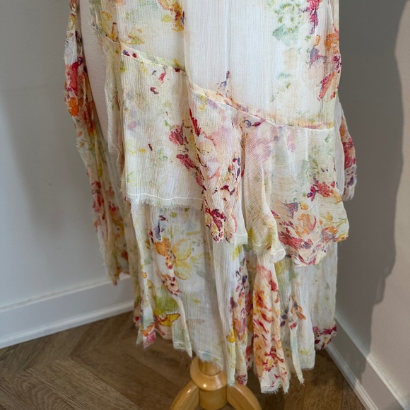 Free People Sheer Floral Maxi Top Sz XS - Picture 5 of 6
